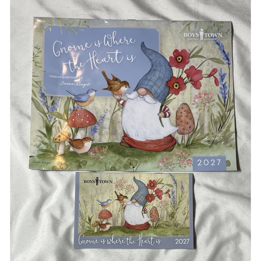 2027 Boystown~Gnome Is Where the Heart Is~Set of 2 Wall + Pocket Calendar